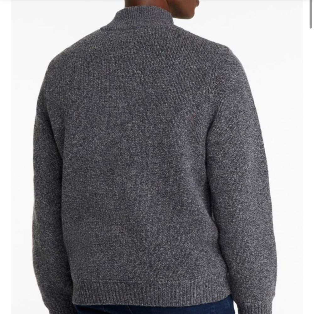 L.L.Bean Lambswool Full Zip Sweater Jacket Gray Plaid Lined XXL - Picture 11 of 12